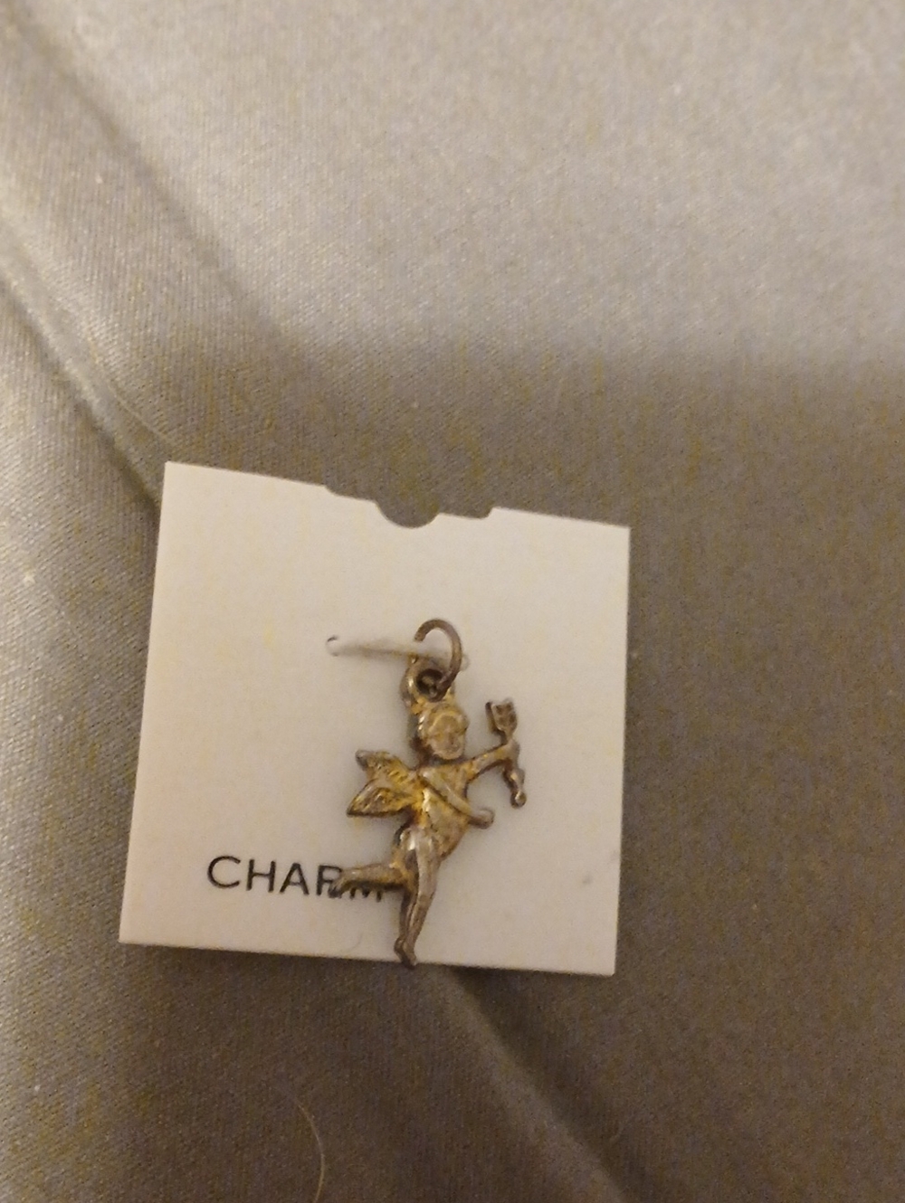 Charm Heart Cupid Pendant Silver